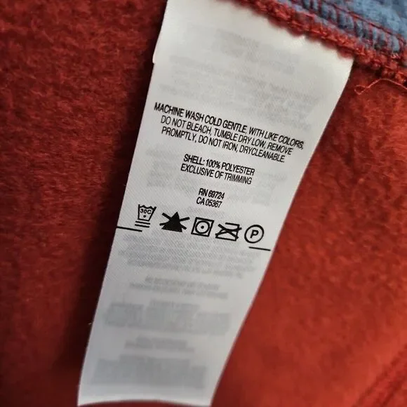 Columbia Mens 2XL 2 Tone zip Vest Fleece Rust blue color - Picture 6 of 9